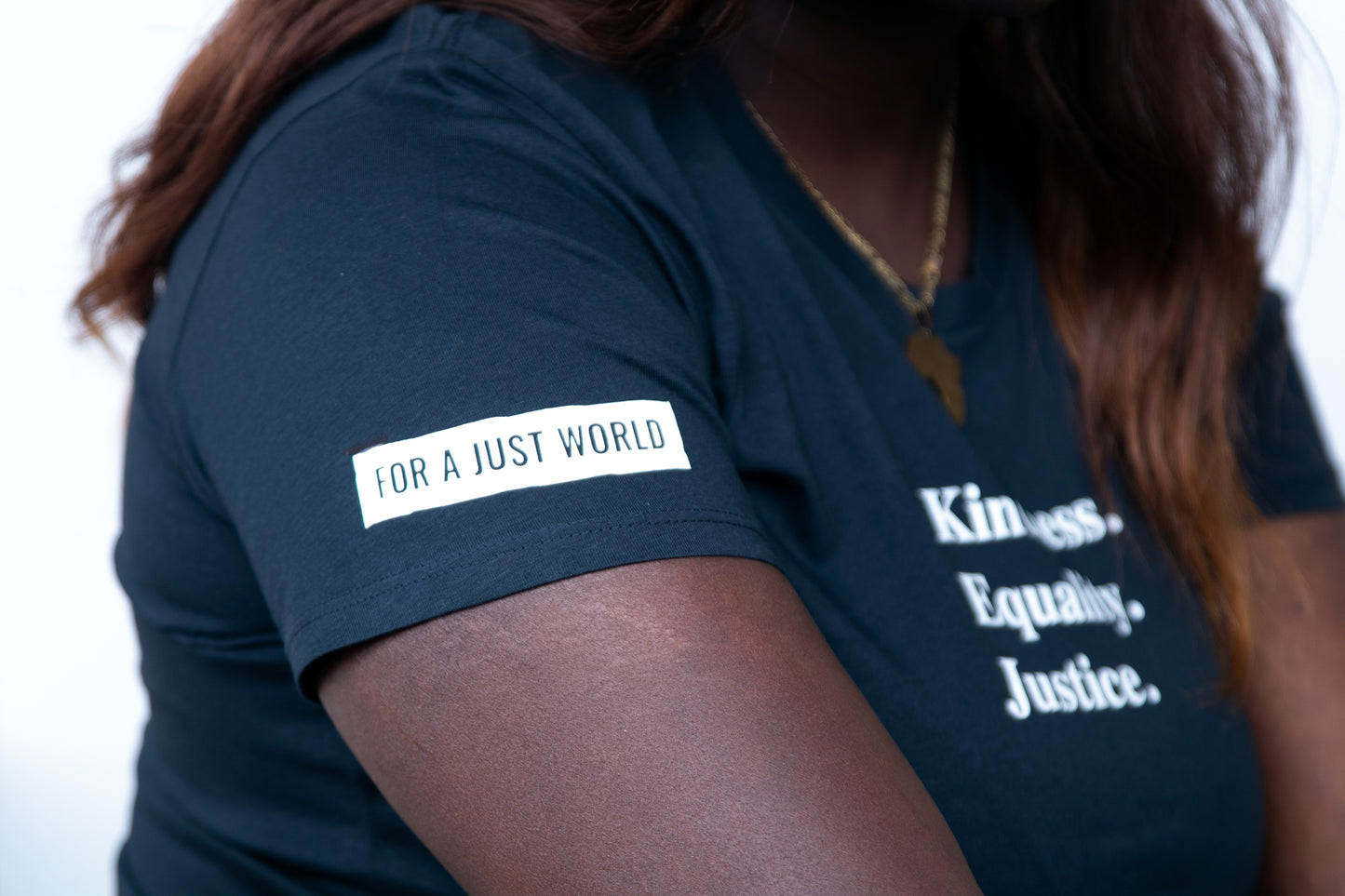 Kindness Equality Justice . Fitted Tee